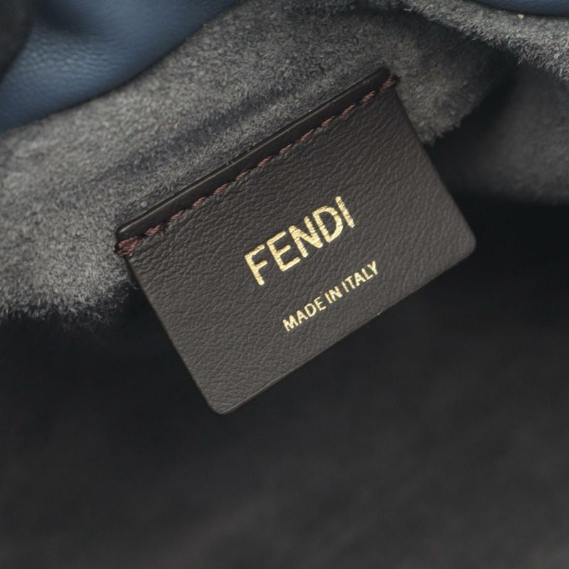 FENDI Mamma Baguette 中型單肩包 8BR833 皮革 藍色 二手 女士-3