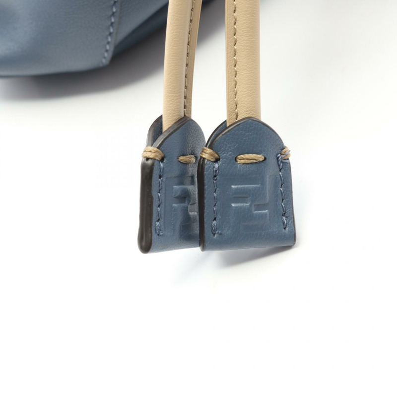 FENDI Mamma Baguette 中型單肩包 8BR833 皮革 藍色 二手 女士-5