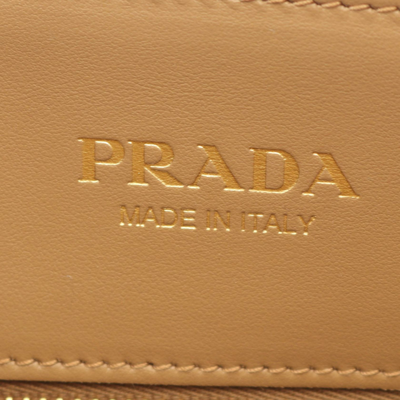 PRADA Symbol Topstitch 托特肩斜背包 1BA378 皮革 駝色 二手-3