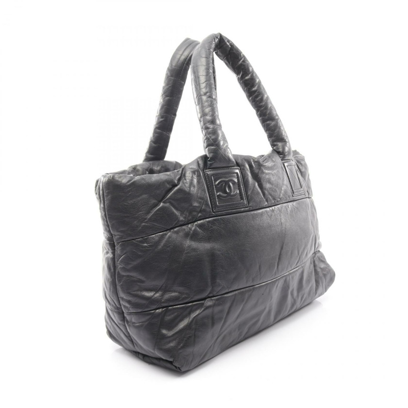 香奈兒 Coco Cocoon MM 手提包，黑色皮革，二手，女士，帶五金配件-1