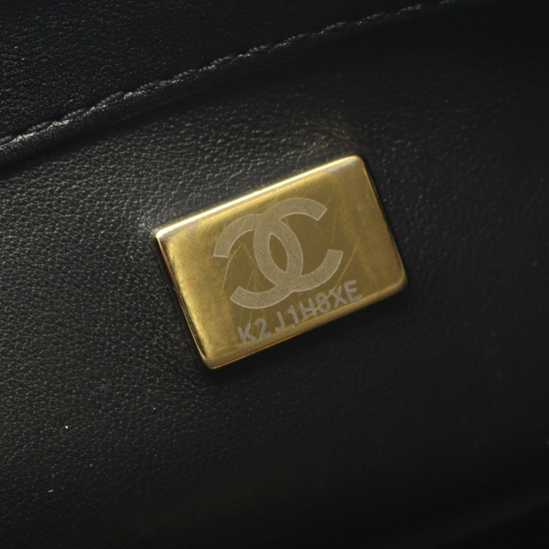 香奈兒 (CHANEL) 絎縫鏈條斜挎單肩包，羊皮材質，黑色，二手，女士款，金色五金-4