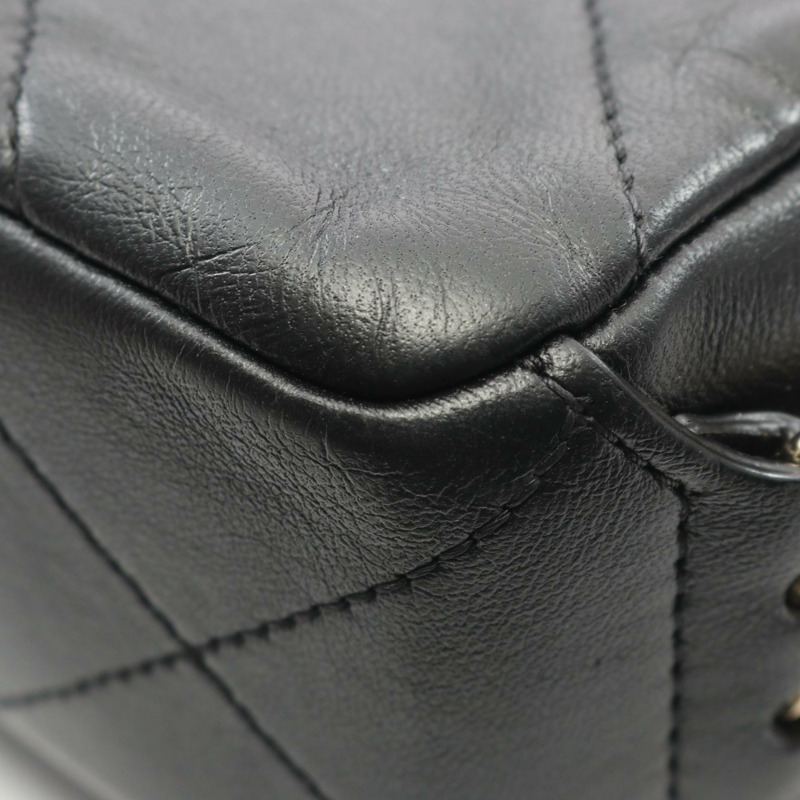 香奈兒 (CHANEL) 絎縫鏈條斜挎單肩包，羊皮材質，黑色，二手，女士款，金色五金-6