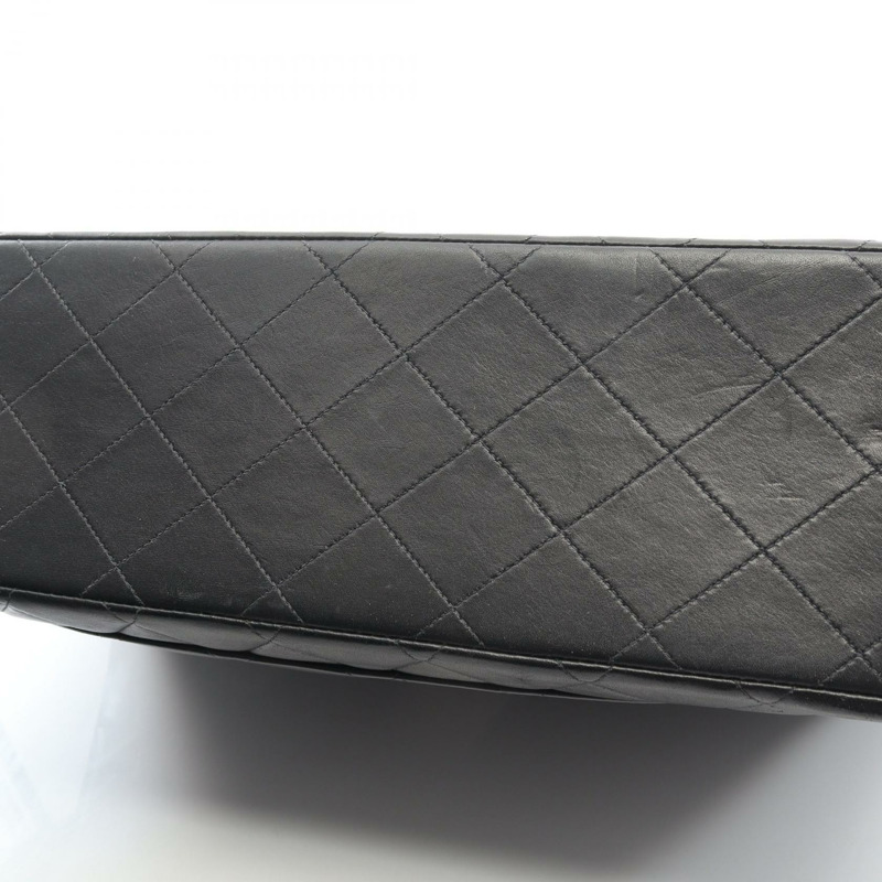 香奈兒 Jumbo Matelasse 34 單翻蓋鏈條肩背包，羊皮材質，黑色，二手，金色五金-10