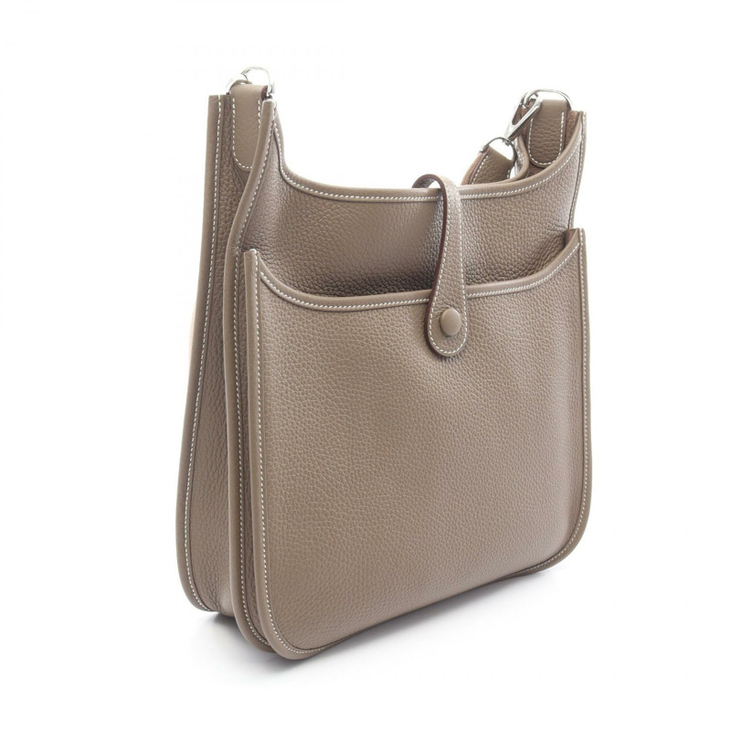 愛馬仕 Evelyne 3 Troyes PM 肩挎包，Clemence 皮革，灰色，帶五金配件-1