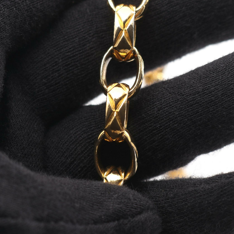 香奈兒 (CHANEL) Matelasse 鏈條斜挎包，流蘇羊皮，黑色，二手，金色五金-10