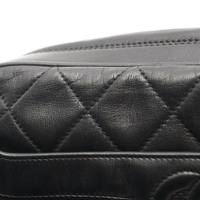 香奈兒 (CHANEL) Matelasse 鏈條斜挎包，流蘇羊皮，黑色，二手，金色五金-12