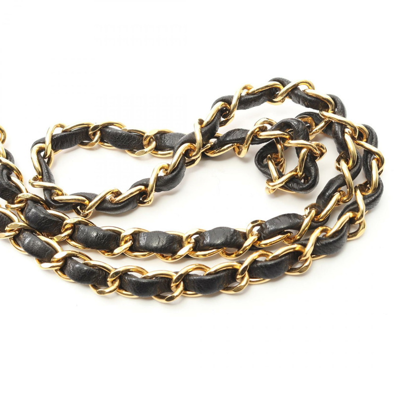 香奈兒 (CHANEL) 絎縫 Diana 翻蓋鏈條斜挎包,羊皮材質,黑色,二手,金色五金-11