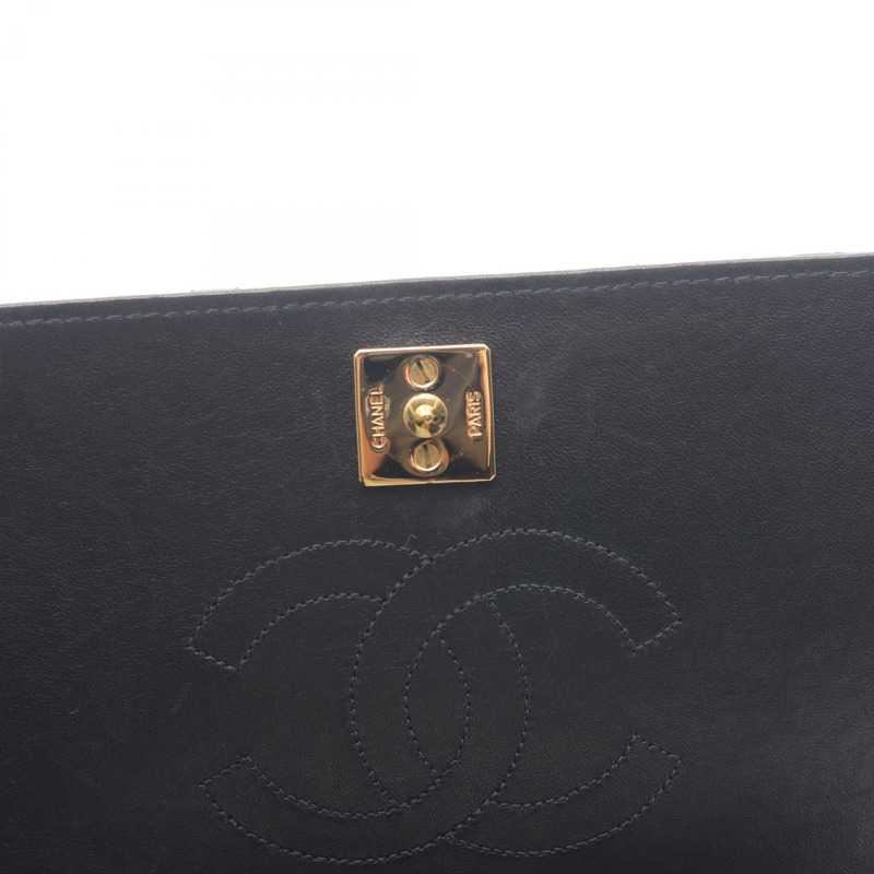 香奈兒 (CHANEL) Matelasse 全翻蓋鏈條單肩背包 A03568 羊皮黑 二手 金色五金-5