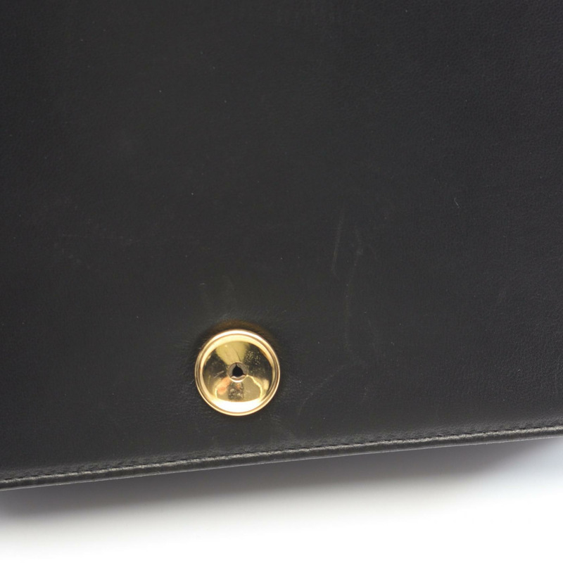 香奈兒 (CHANEL) Matelasse 全翻蓋鏈條單肩背包 A03568 羊皮黑 二手 金色五金-7