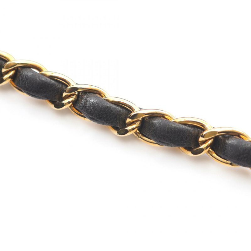 香奈兒 (CHANEL) Matelasse 全翻蓋鏈條單肩背包 A03568 羊皮黑 二手 金色五金-12