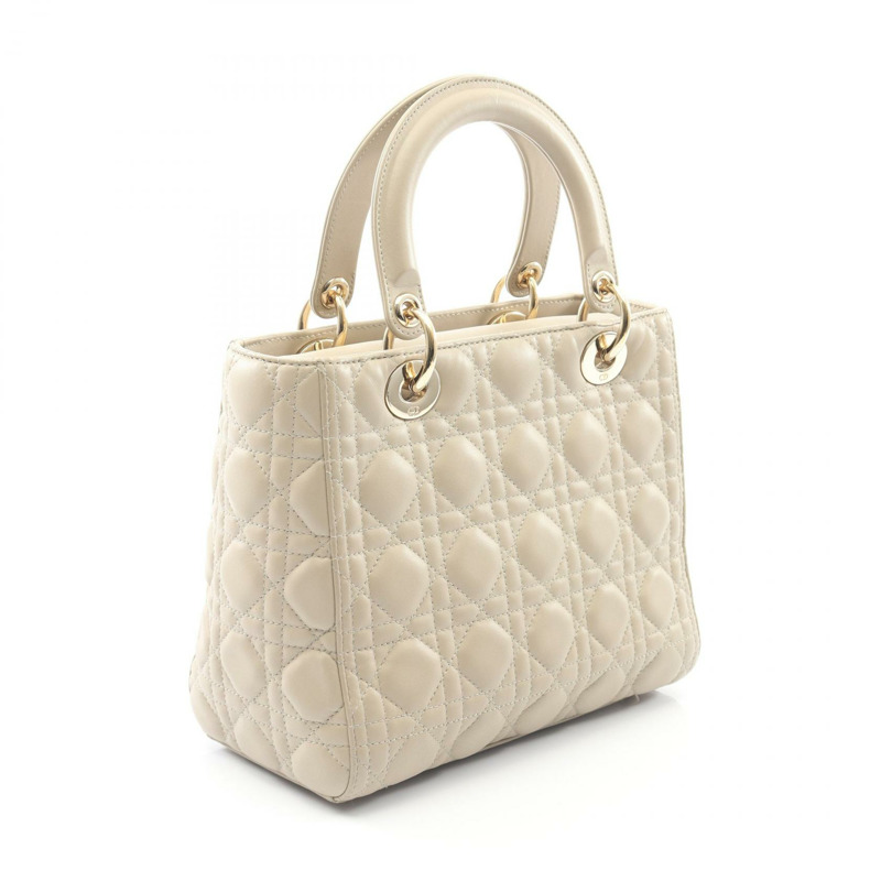 Christian Dior LADY DIOR Cannage 斜背包 M05650NGE 皮革 米色 二手-1