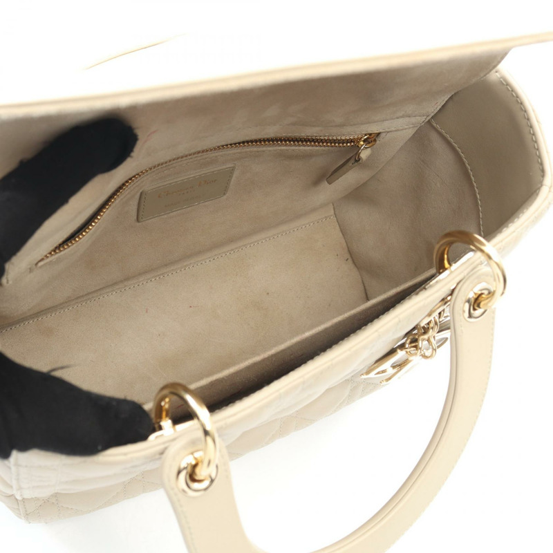 Christian Dior LADY DIOR Cannage 斜背包 M05650NGE 皮革 米色 二手-2