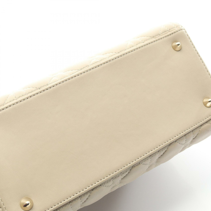 Christian Dior LADY DIOR Cannage 斜背包 M05650NGE 皮革 米色 二手-8