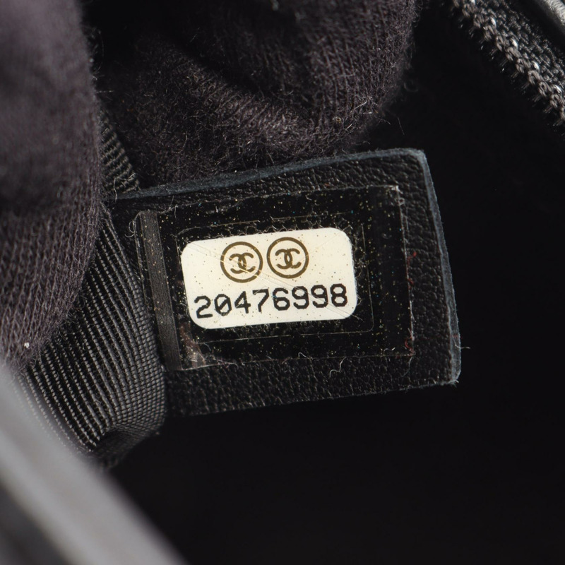 香奈兒 (CHANEL) 絎縫鏈條肩背包，米色/黑色皮革，二手，女士，金色五金-4