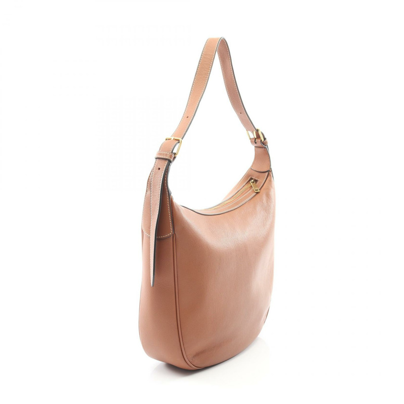 CELINE 中型 Heloise Cuir 飾邊露肩包 114713FLH.04LU 棕色皮革-1