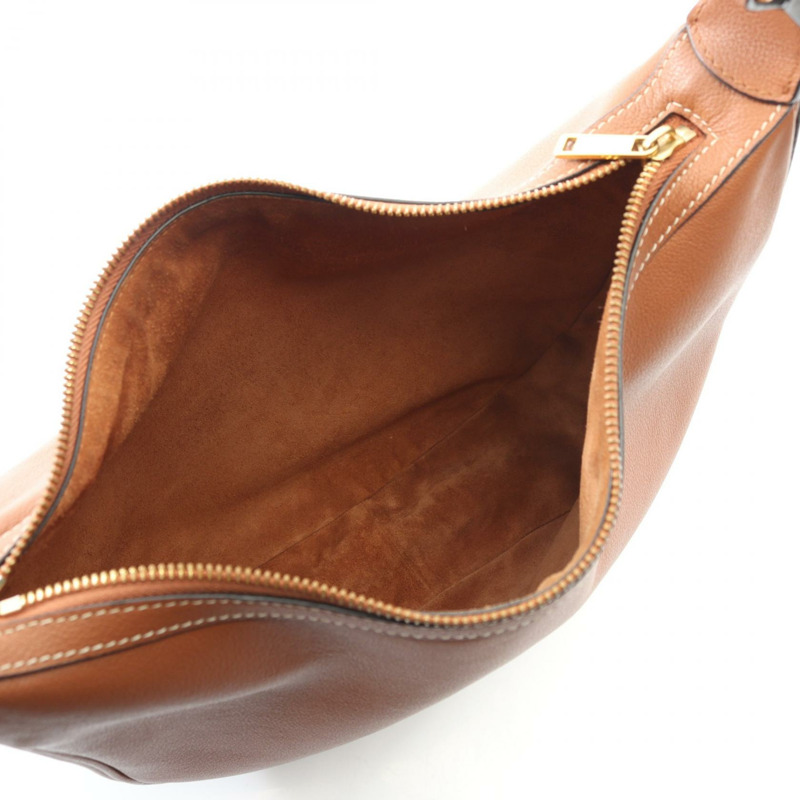 CELINE 中型 Heloise Cuir 飾邊露肩包 114713FLH.04LU 棕色皮革-2