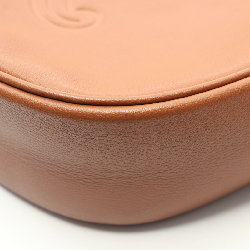 CELINE 中型 Heloise Cuir 飾邊露肩包 114713FLH.04LU 棕色皮革-4