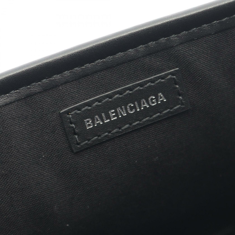 BALENCIAGA 海軍藍 Cabas XS 單肩斜背手提包，黑色皮革，二手-3