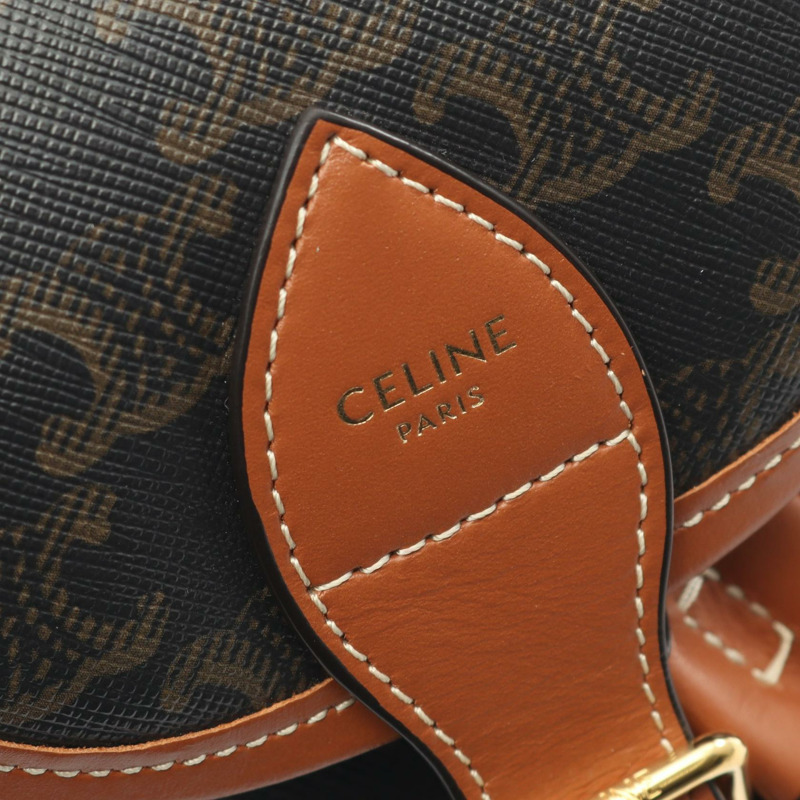 CELINE Mini Falco 雙肩包 Triomphe Rucksack 197662CAS.04LU 帆布皮革 黑色-3