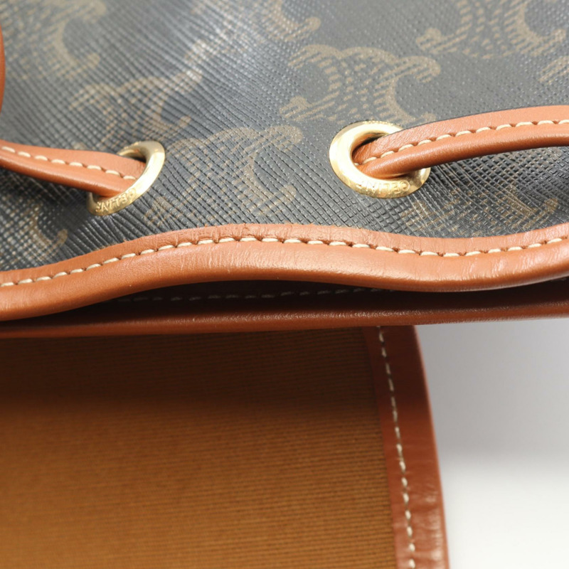 CELINE Mini Falco 雙肩包 Triomphe Rucksack 197662CAS.04LU 帆布皮革 黑色-6