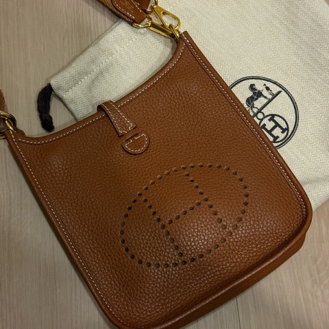 Hermes mini evelyne 金棕色