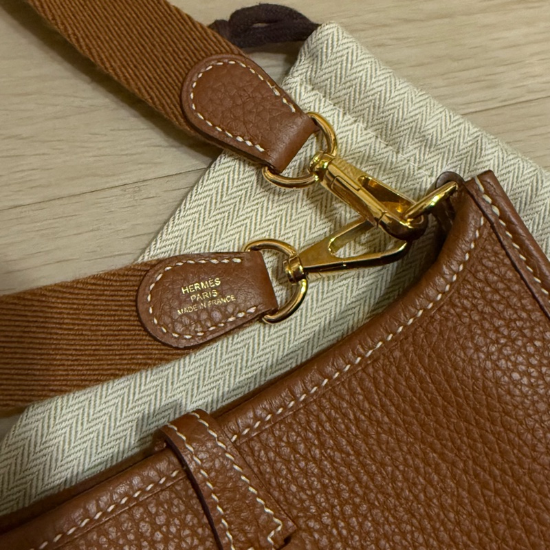 Hermes mini evelyne 金棕色-15