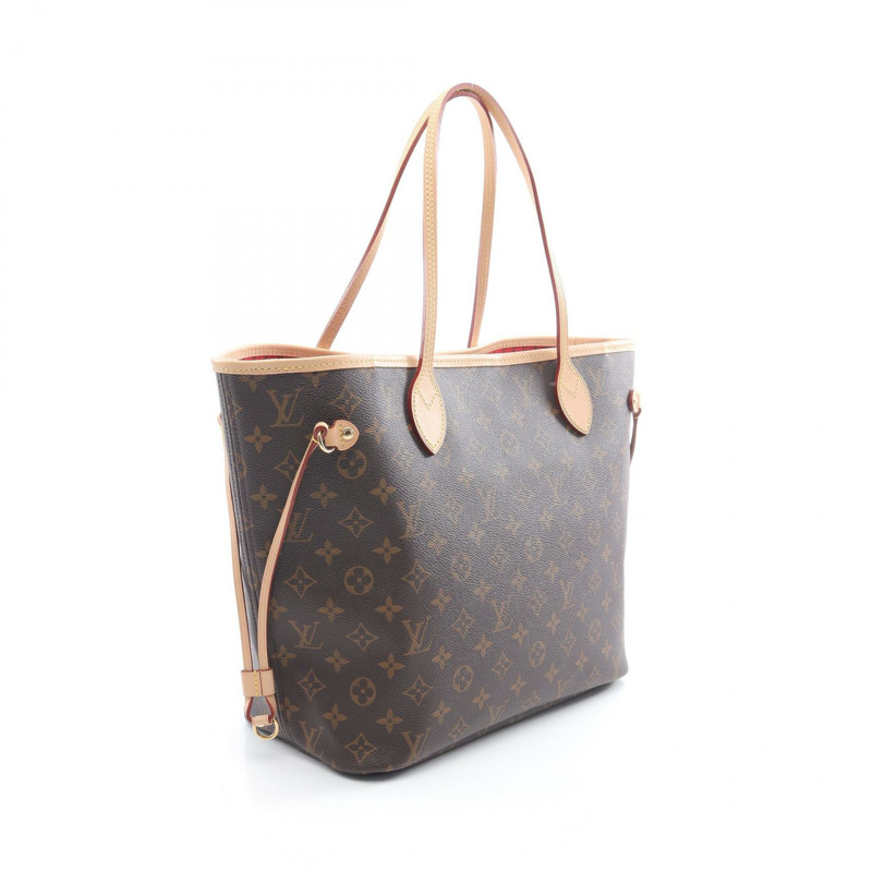 路易威登 Neverfull MM 手提單肩包 M46987 Monogram 帆布 櫻桃紅 二手-1