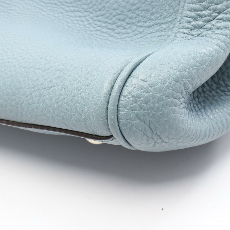 GUCCI 竹節購物袋 中型 手提單肩斜背包 323660 皮革 藍色 二手-5