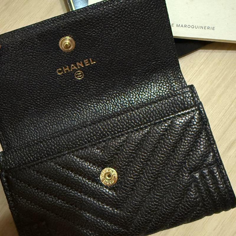Chanel boy 山形紋 荔枝皮 卡夾 零錢包-11