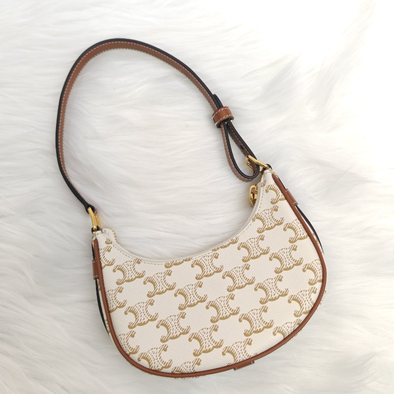 Celine AVA mini 白色老花腋下包-1