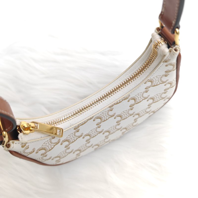 Celine AVA mini 白色老花腋下包-2