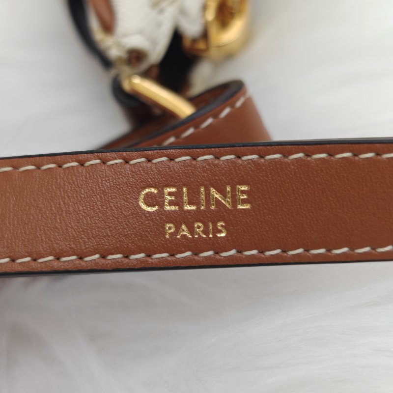 Celine AVA mini 白色老花腋下包-4