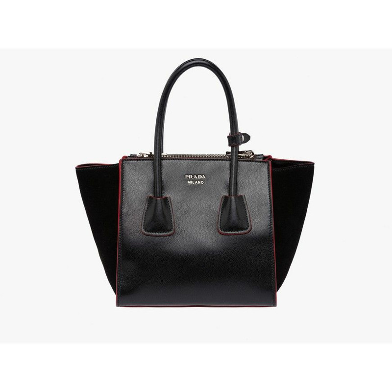 PRADA 黑色真皮手提包/肩背包-2