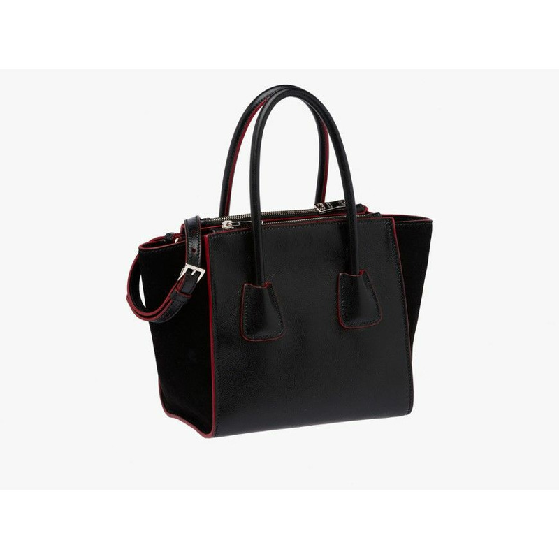 PRADA 黑色真皮手提包/肩背包-10