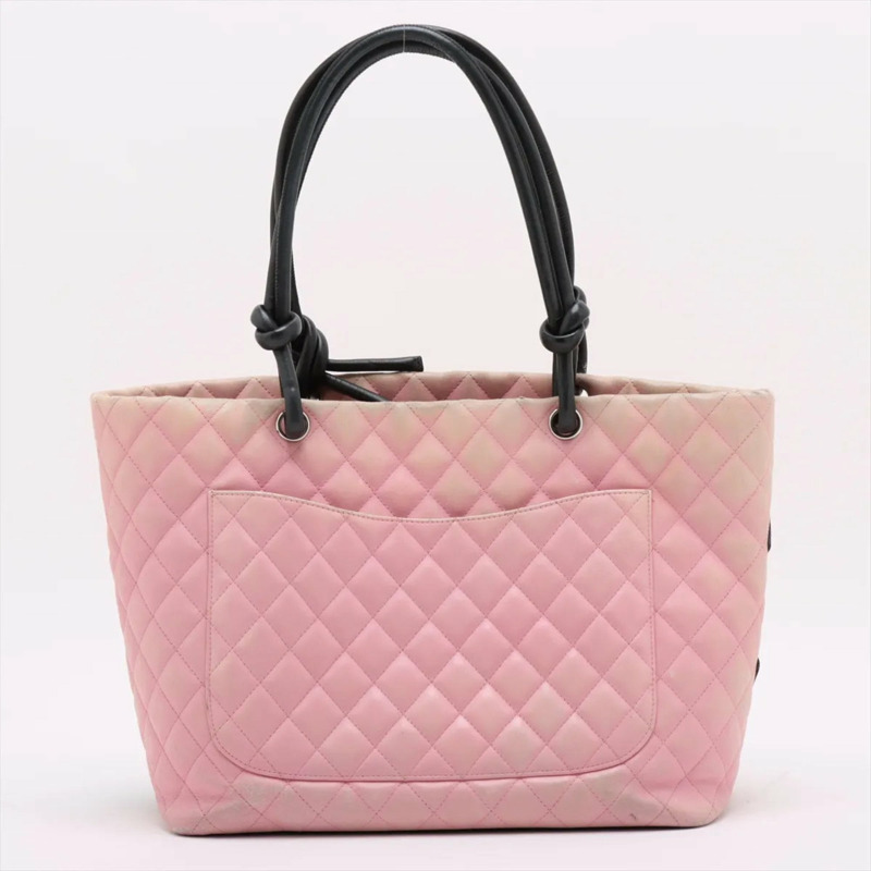 香奈兒 Cambon 系列羊皮手提包/單肩包/手提包 粉紅色 女士-1