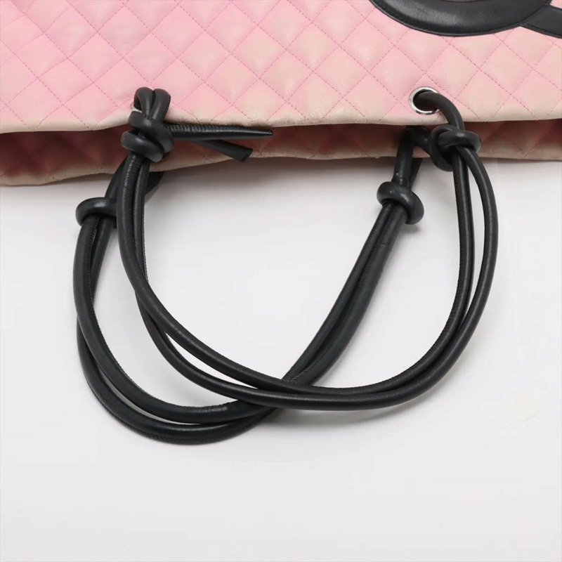 香奈兒 Cambon 系列羊皮手提包/單肩包/手提包 粉紅色 女士-4