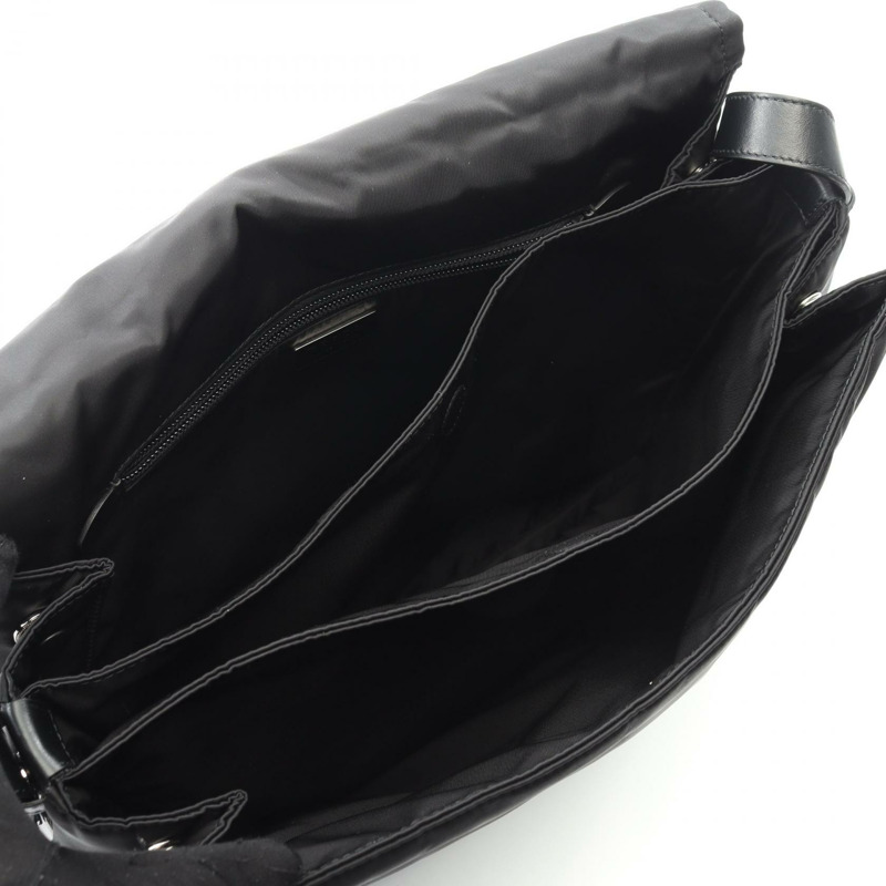 PRADA Re-Nylon 大號加墊肩斜背包 1BD256 尼龍皮革 黑色-2
