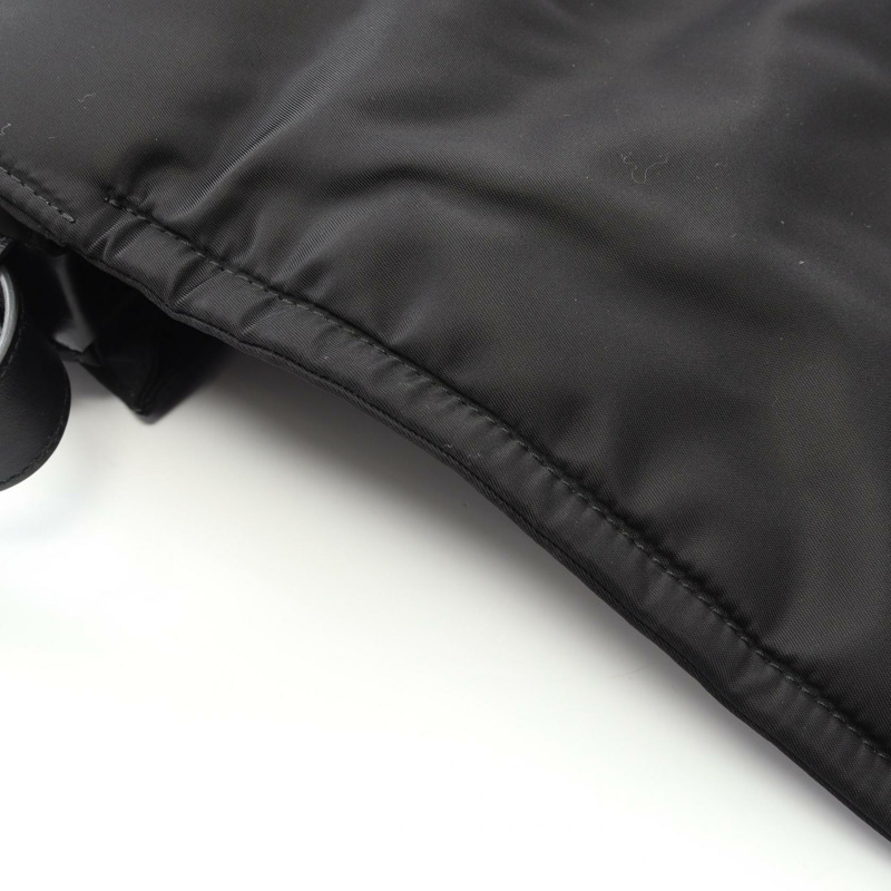PRADA Re-Nylon 大號加墊肩斜背包 1BD256 尼龍皮革 黑色-4