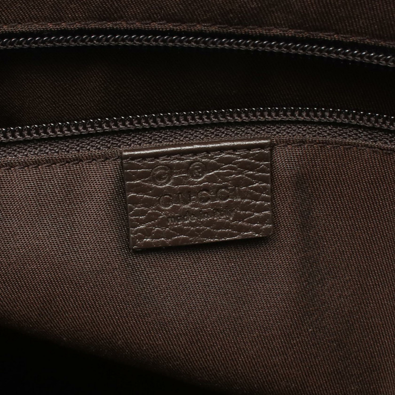 GUCCI GG帆布托特單肩包 449169 帆布皮革 米色 棕色 二手 男女通用-3