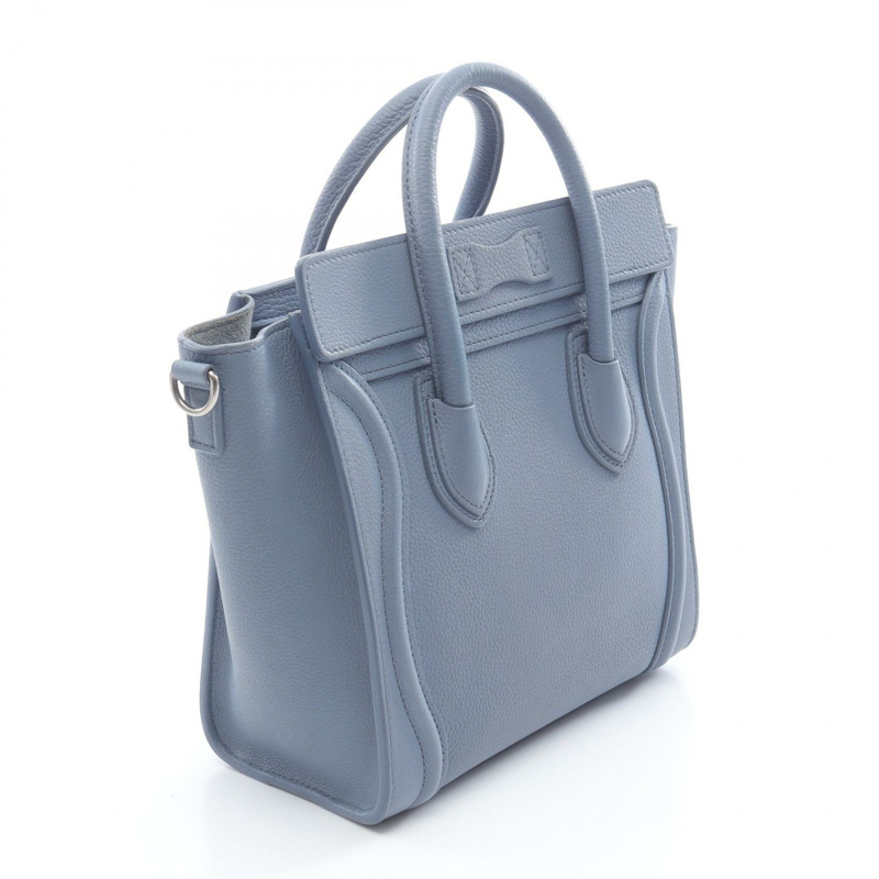 CELINE Luggage Nano Shopper 單肩斜背手提包，皮革材質，藍色，二手女款-1