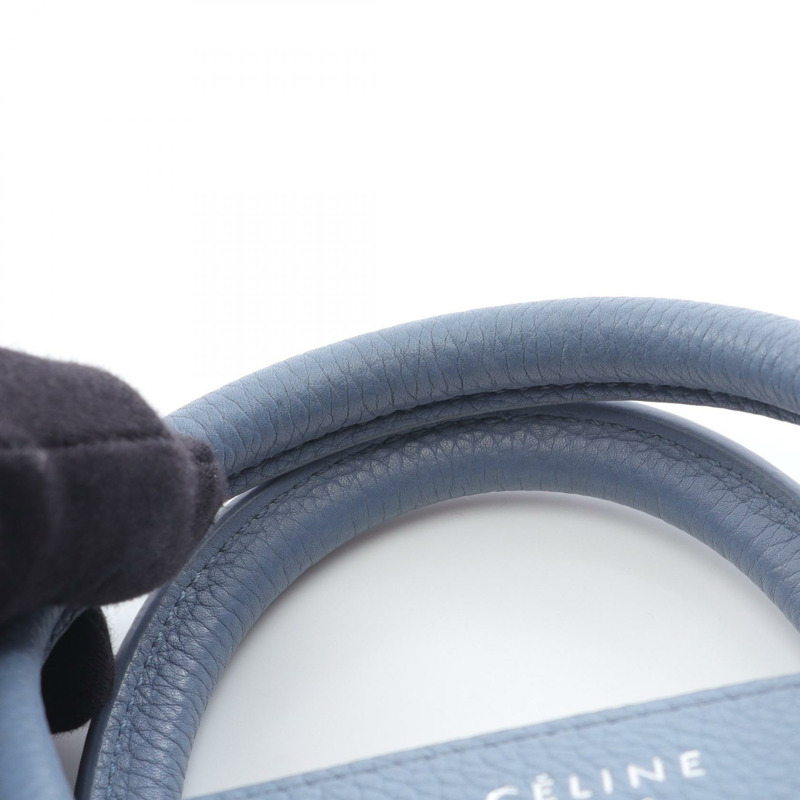 CELINE Luggage Nano Shopper 單肩斜背手提包，皮革材質，藍色，二手女款-7