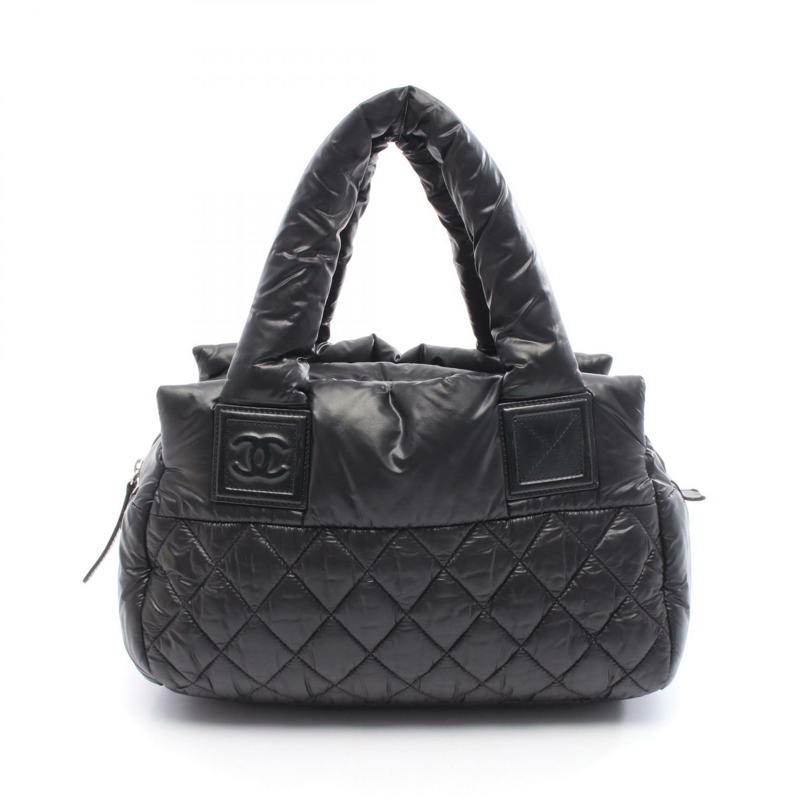 香奈兒 Cococoon 手提包 A48619 尼龍皮革 黑色 二手 女士 SHW-0