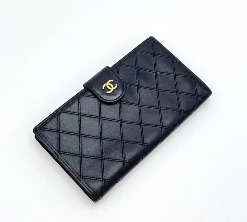 CHANEL黑金中古外縫線長款錢包 17.5*10*2 98新配件保卡塵袋-2