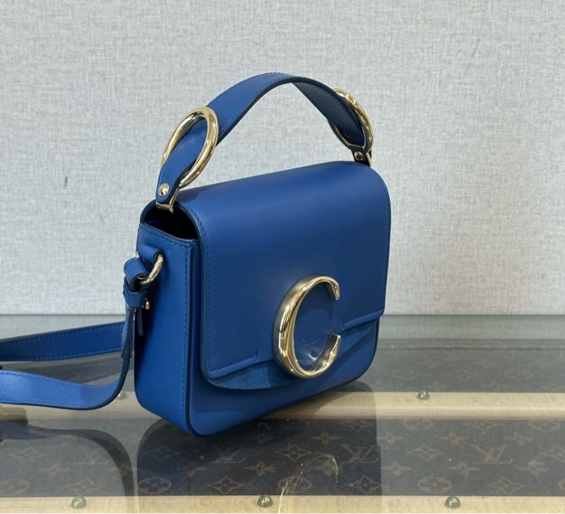 CHIOE 藍金C bag手提肩背斜背包 16*14*5 98新配件塵袋-1