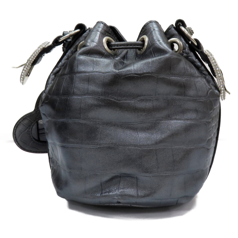 銀灰色 牛皮 Le Cagole XS 水桶包 肩背包【BALENCIAGA 巴黎世家】 702431-1