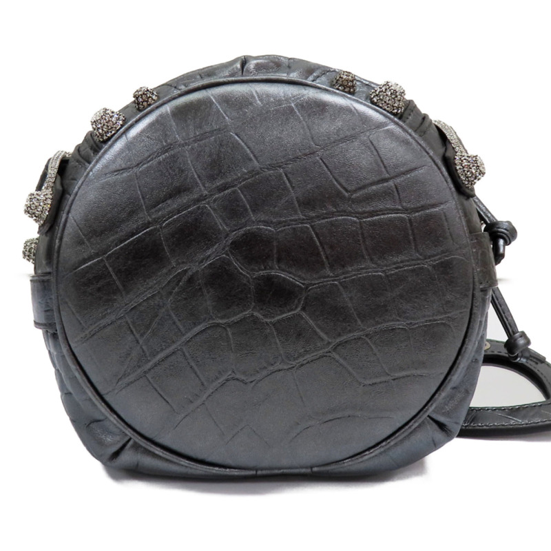 銀灰色 牛皮 Le Cagole XS 水桶包 肩背包【BALENCIAGA 巴黎世家】 702431-3