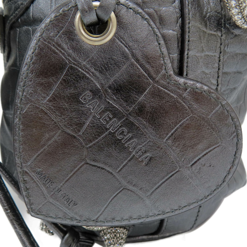 銀灰色 牛皮 Le Cagole XS 水桶包 肩背包【BALENCIAGA 巴黎世家】 702431-5