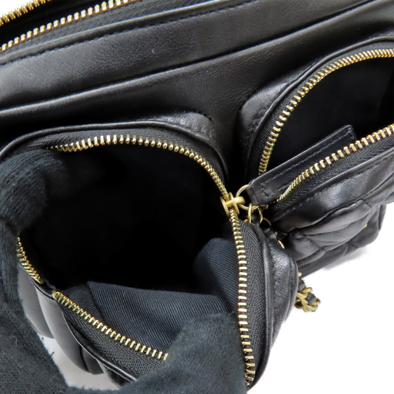 黑色 菱格紋羊皮 肩背包 金扣【CHANEL 香奈兒】 AS2923-7