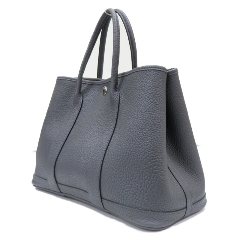 石板灰 Negonda牛皮 Garden Party 30 手提包 銀扣 □R刻【HERMES 愛馬仕】-2