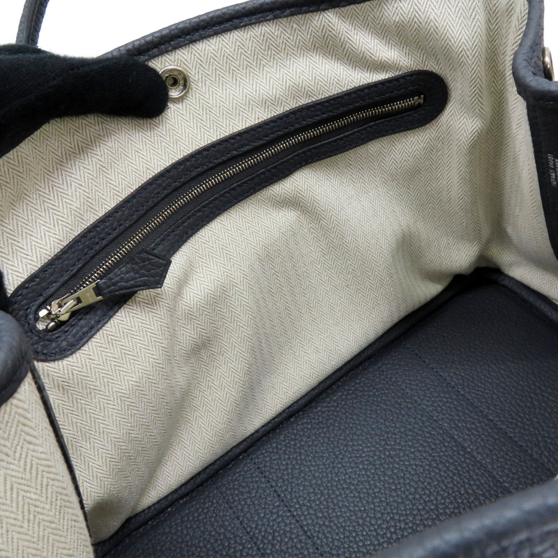 石板灰 Negonda牛皮 Garden Party 30 手提包 銀扣 □R刻【HERMES 愛馬仕】-4